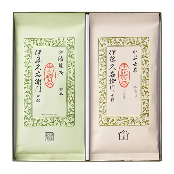 化粧箱 袋入銘茶セット FA-A【宇治煎茶さみどり80g袋・かぶせ茶宇治山80g袋】