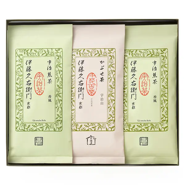 化粧箱 袋入銘茶セット FA-B【宇治煎茶さみどり80g袋×2・かぶせ茶宇治山80g袋】